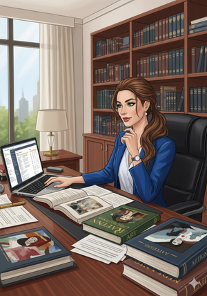 book appraiser at the desk